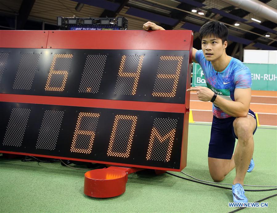 (SP)GERMANY-DUSSELDORF-IAAF WORLD INDOOR TOUR-MEN'S 60M-SU BINGTIAN