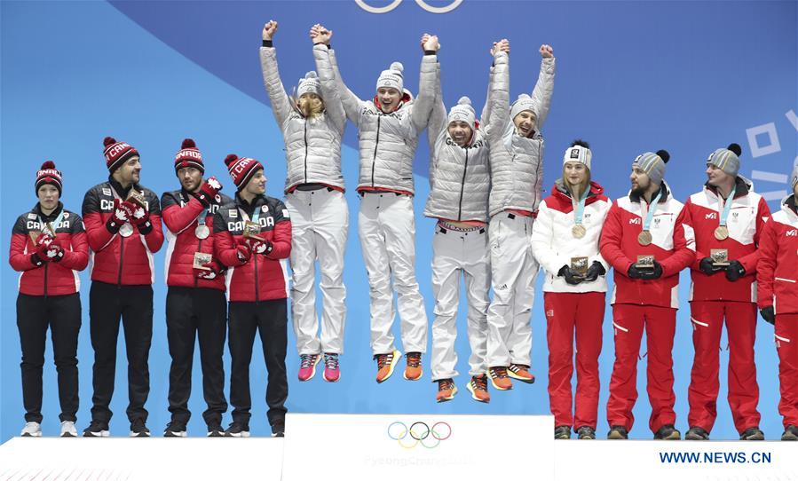 (SP)OLY-SOUTH KOREA-PYEONGCHANG-LUGE-TEAM RELAY-MEDAL CEREMONY