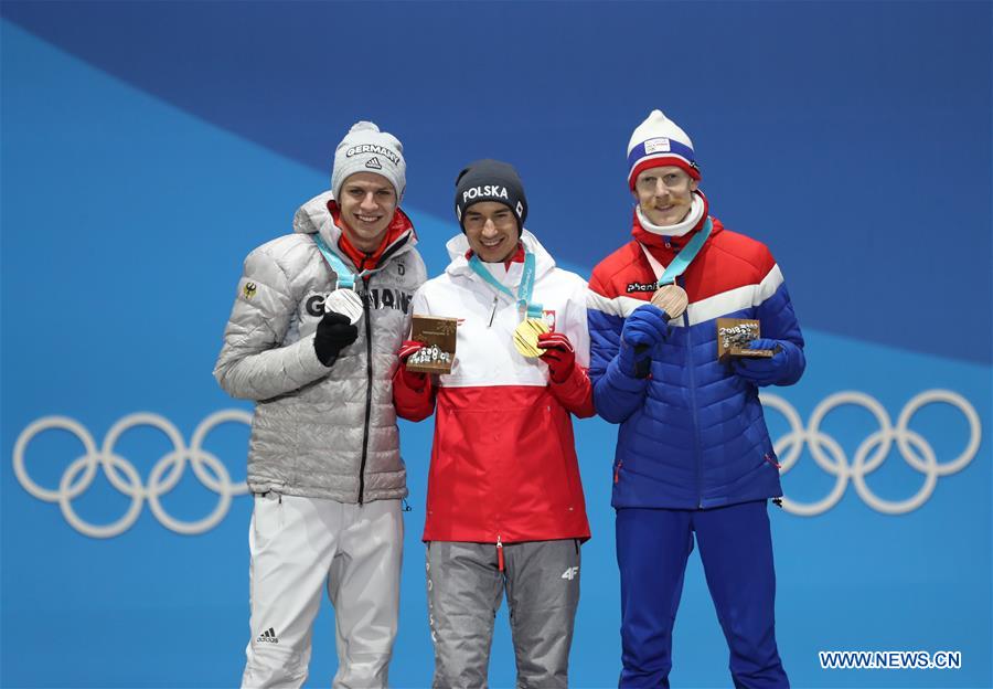 (SP)OLY-SOUTH KOREA-PYEONGCHANG-SKI JUMPING-MEN'S LARGE HILL INDIVIDUAL-MEDAL CEREMONY