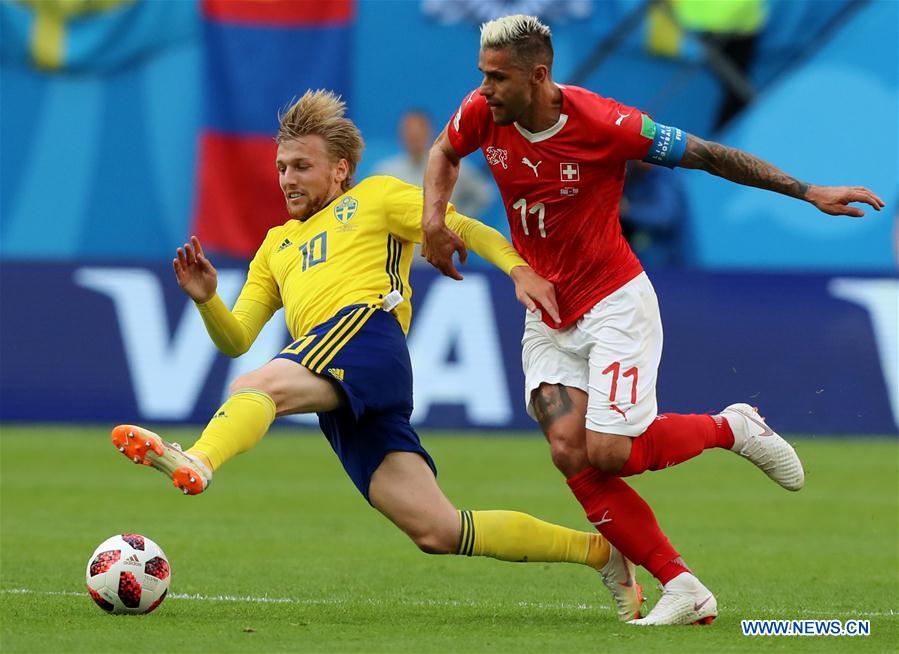 (SP)RUSSIA-SAINT PETERSBURG-2018 WORLD CUP-ROUND OF 16-SWITZERLAND VS SWEDEN