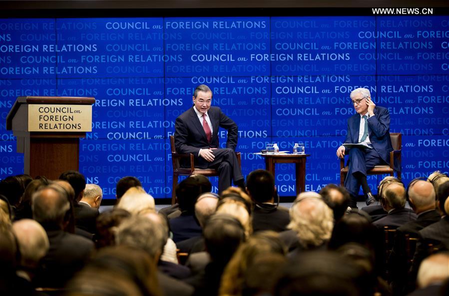 U.S.-NEW YORK-COUNCIL ON FOREIGN RELATIONS-WANG YI-SPEECH