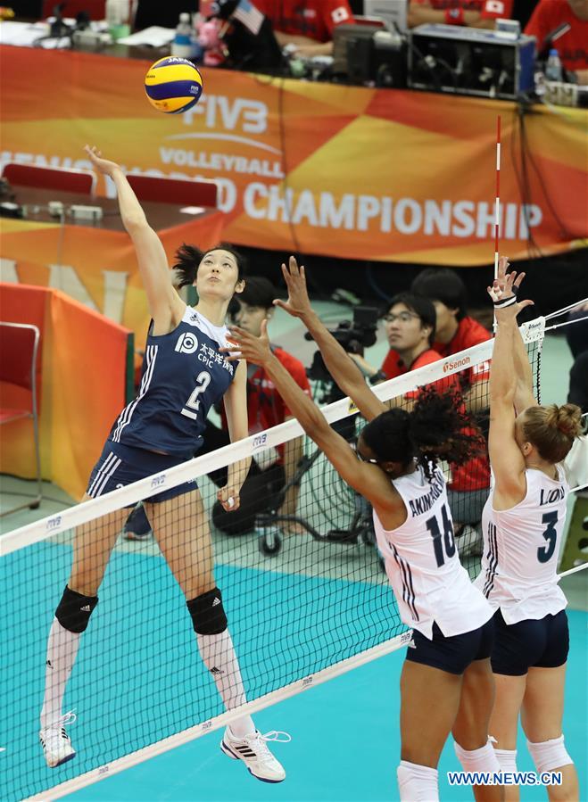 (SP)JAPAN-NAGOYA-VOLLEYBALL-WOMEN'S WORLD CHAMPIONSHIP-CHN VS USA