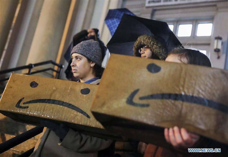 U.S.-NEW YORK-AMAZON-HEADQUARTERS-PROTEST