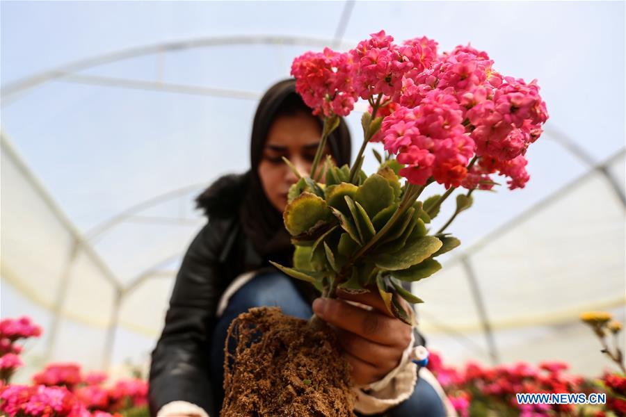 MIDEAST-GAZA-FLOWERS