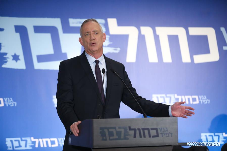 ISRAEL-TEL AVIV-ELECTIONS-CAMPAIGN-BENNY GANTZ