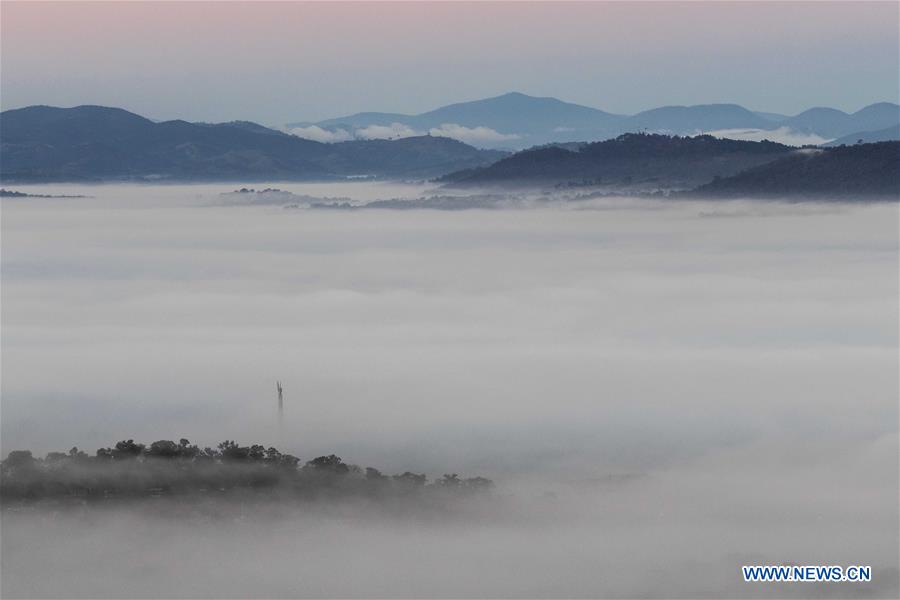 AUSTRALIA-CANBERRA-WINTER-MORNING SCENERY-FOG 