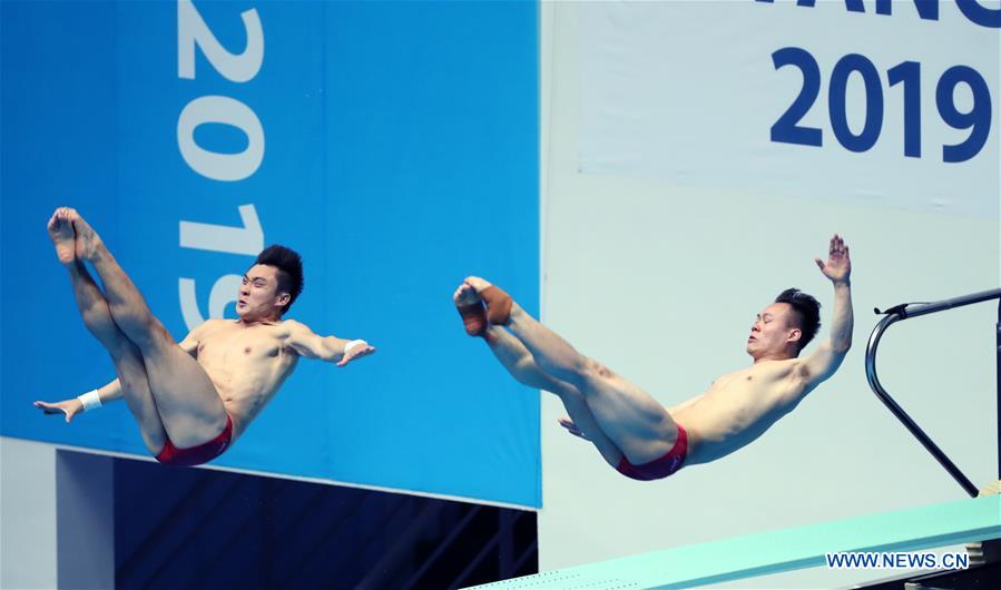 (SP)SOUTH KOREA-GWANGJU-FINA WORLD CHAMPIONSHIPS-DIVING-MEN'S 3M SPRINGBOARD SYNCHRONISED