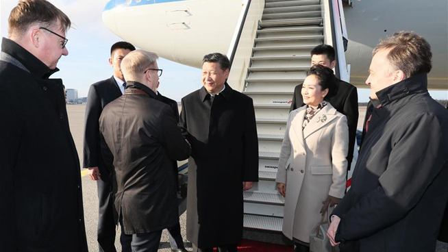 President Xi Jinping arrives in Helsinki for Finland visit