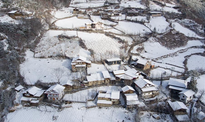 Snow scenery in China's Sichuan