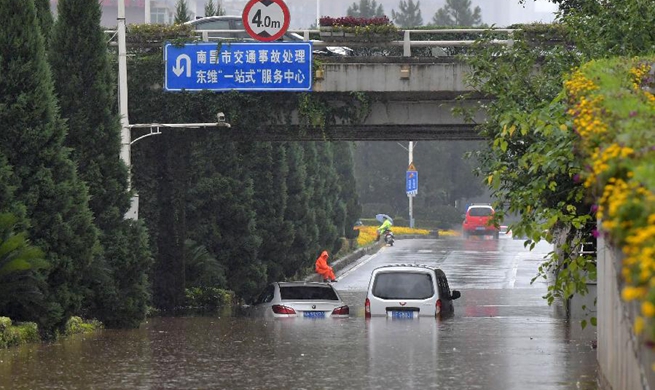 Rainstorm hits Nanchang, E China