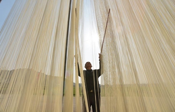 Traditional dried hand-made noodles in China's Sichuan