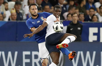 France defeats Italy 3-1 in World Cup warm-up