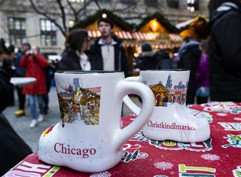 People enjoy Christkindlmarket in Chicago, U.S.