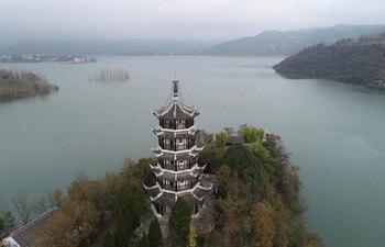 View of Hanjiang River in Ankang, China's Shaanxi