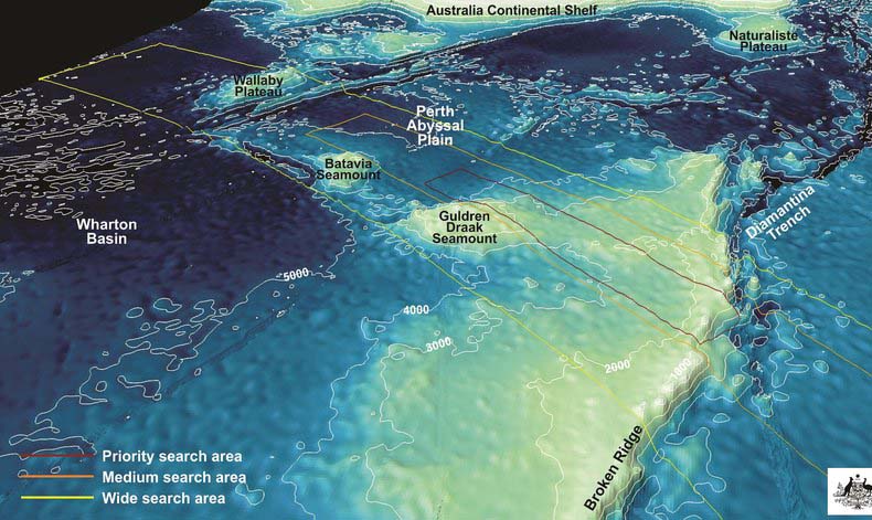 澳方公布MH370搜索海域海底地形圖